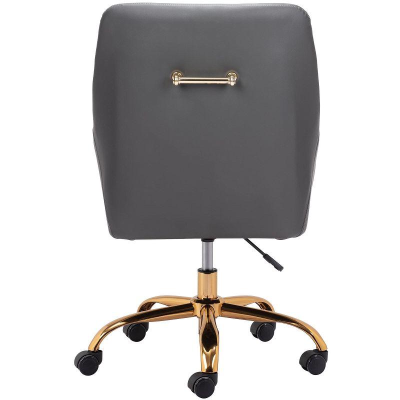 Zuo Madelaine Office Chair Gray & Gold