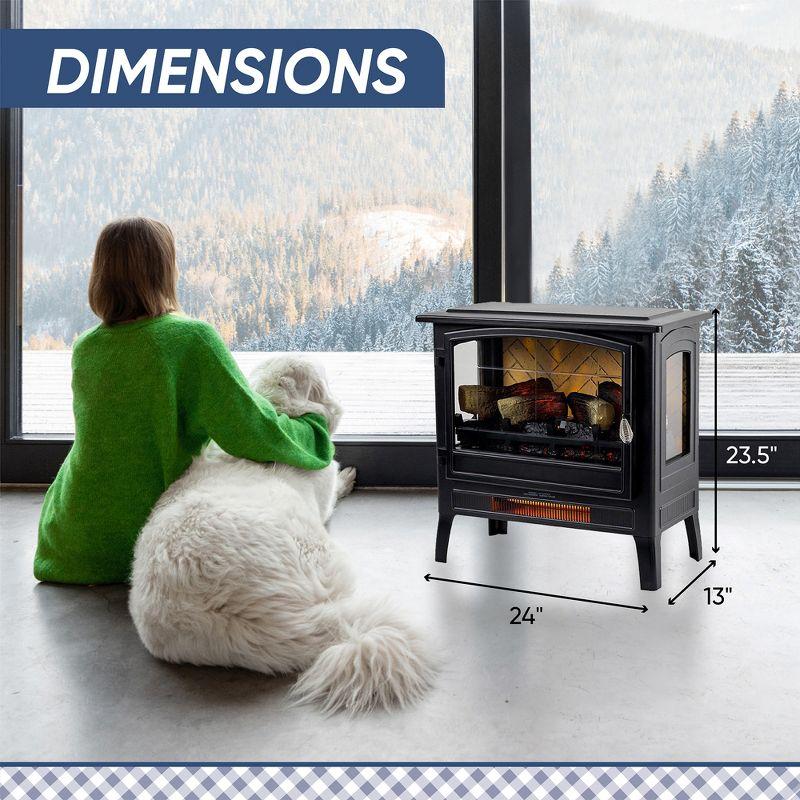 Country Living Smart Infrared Electric Fireplace Stove Heater, Alexa and Google Home Compatible