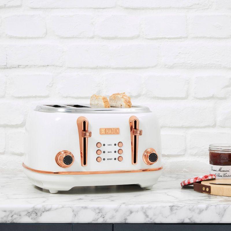 HADEN Heritage Ivory and Copper 4-Slice Toaster