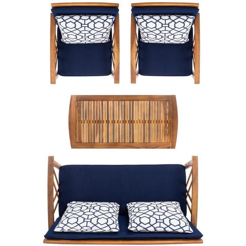 Fontana 4 Piece Patio Outdoor Conversation Set  - Safavieh