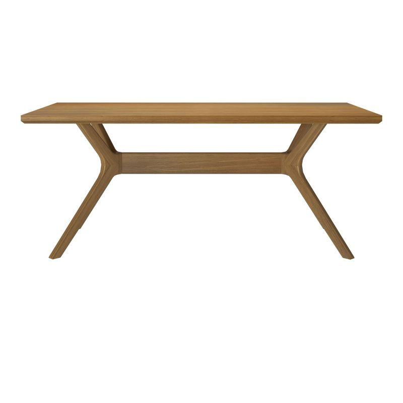 Plank+Beam 72" Verso Rectangular Dining Table for 6, Solid Wood Cross Leg Kitchen Table, Pecan