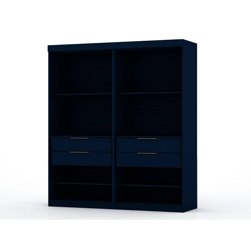 Tatiana Midnight Blue Contemporary Open Wardrobe with Drawers