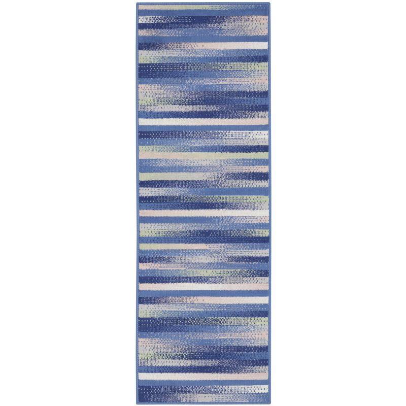 Bohemian Bliss Blue Multicolor Geometric Synthetic Area Rug