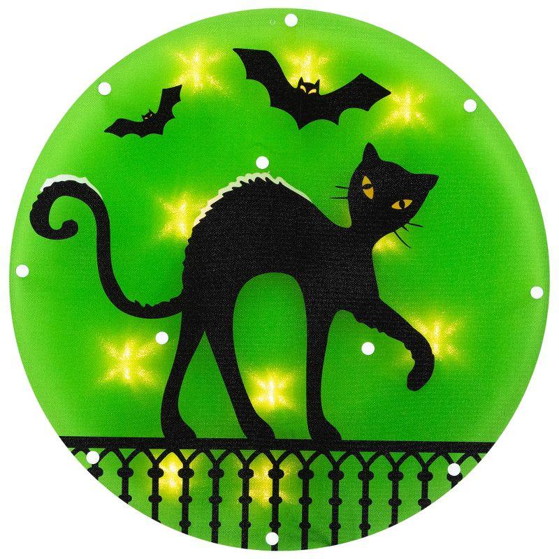 Northlight Seasonal 13.75" Lighted Black Cat Halloween Window Silhouette