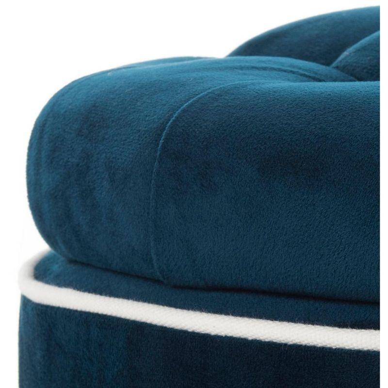 Amelia Tufted Storage Ottoman - Navy - Safavieh