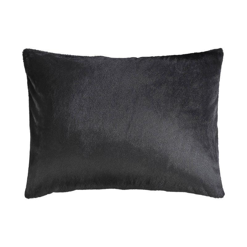 King Black Faux Fur Reversible Duvet Cover Set