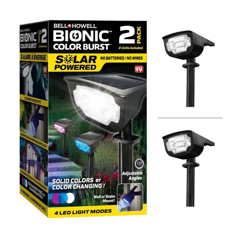 Bell+Howell Bionic Color Burst Solar LED Pathway Lights, 2 Pack