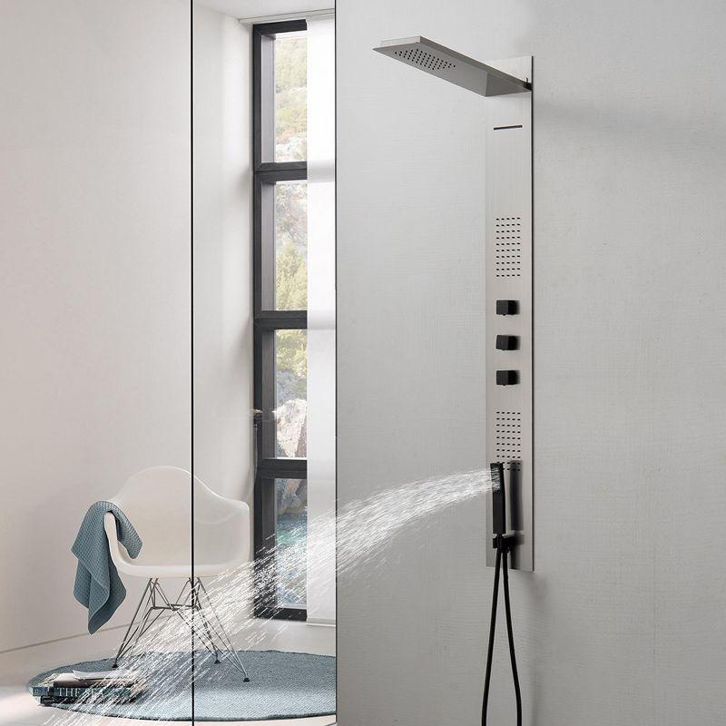 BWE 4-Jet Rainfall Shower Panel System with Rainfall Shower Head and Shower Wand