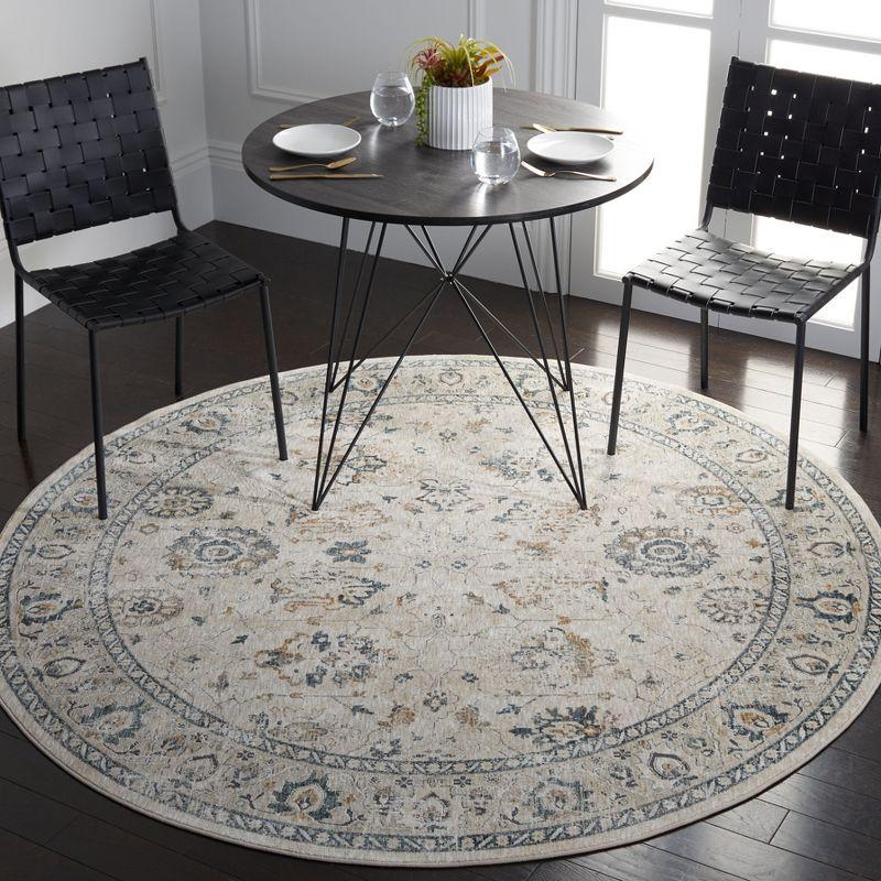 Dream DRM727 Power Loomed Area Rug - Ivory/Light Beige - 6'7" round - Safavieh.