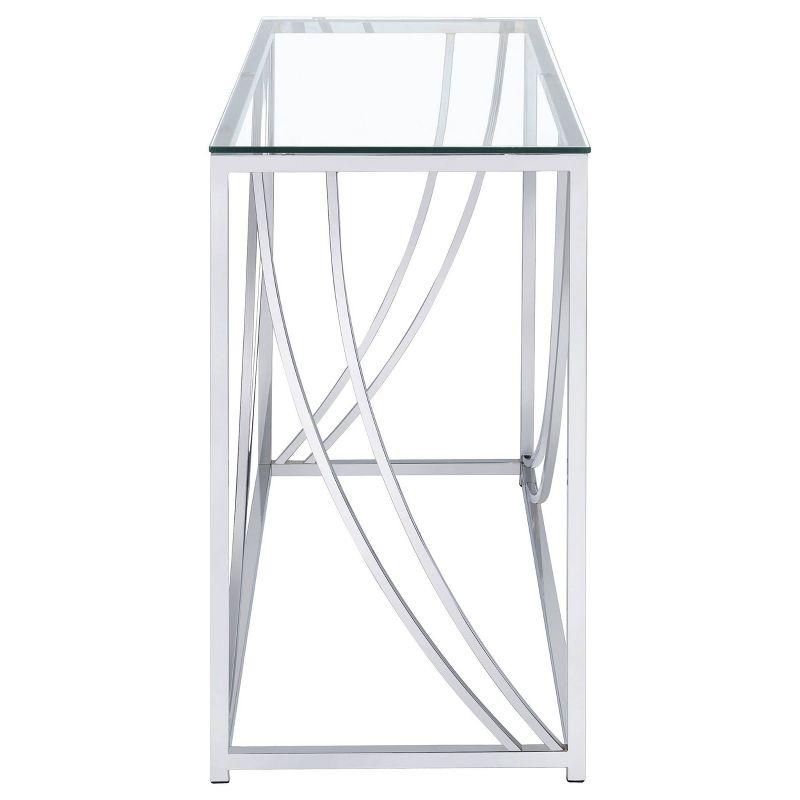 Lille Console Sofa Table with Glass Top Chrome - Coaster