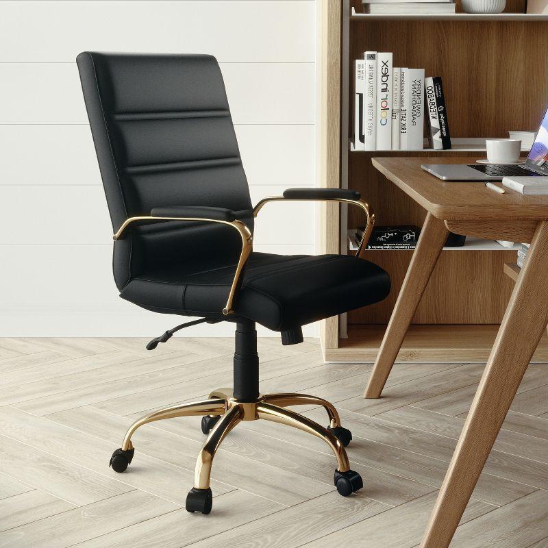 Flash Furniture Mid-Back Executive Swivel Office Chair with Metal Frame and Arms