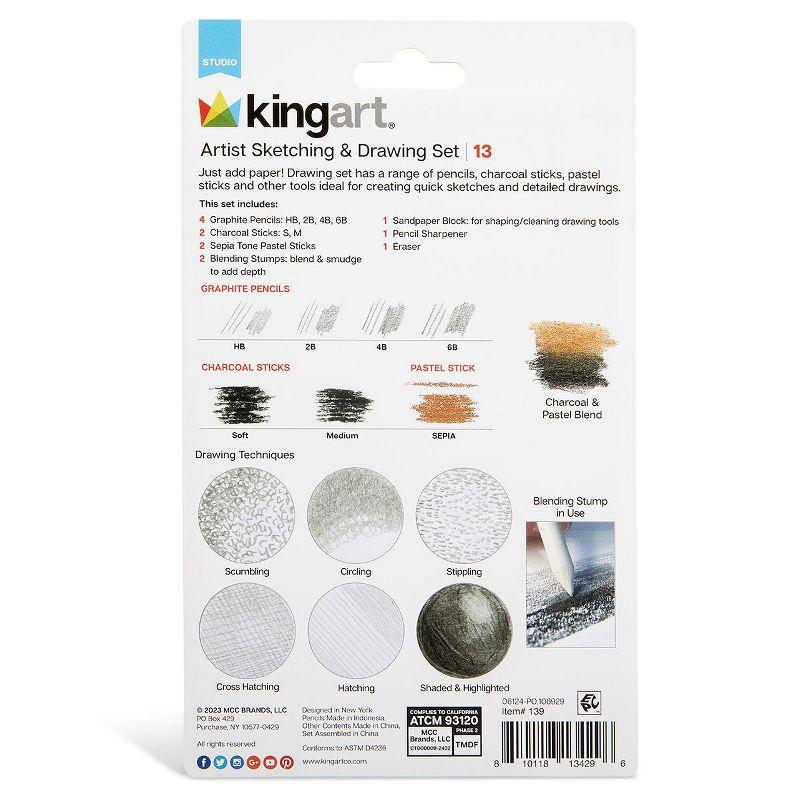 KINGART Sketch & Draw Set, 13 pc