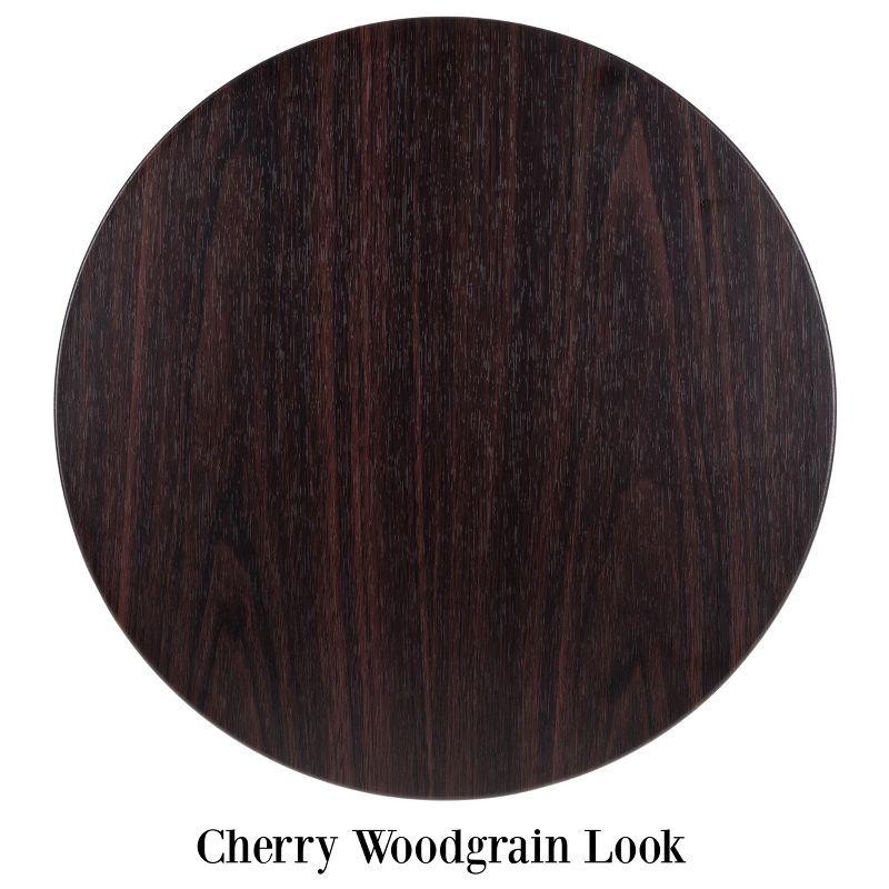 Hastings Home Nesting Tables with Storage Round Metal Basket, Cherry, Set of 2