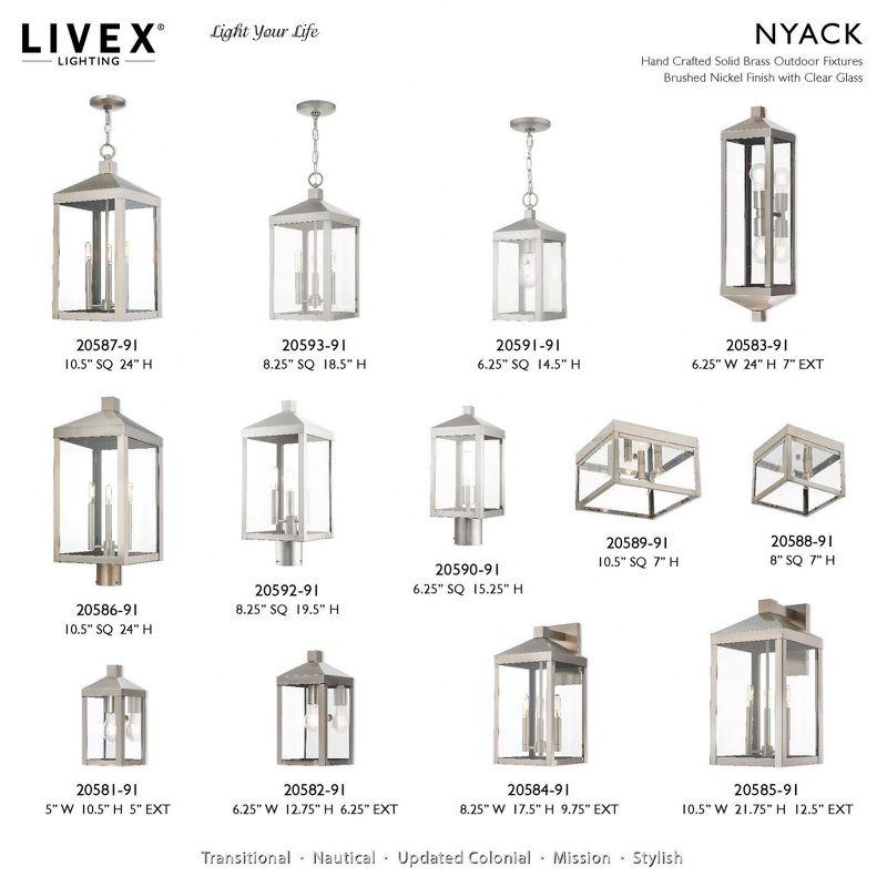 3 Light Outdoor Pendant Lantern with Clear Glass Shade