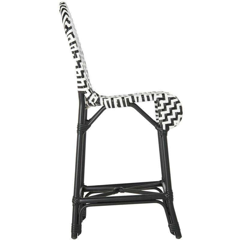 Shea Counter Stool - Indoor/Outdoor - PAT4020 - Black/White - Safavieh