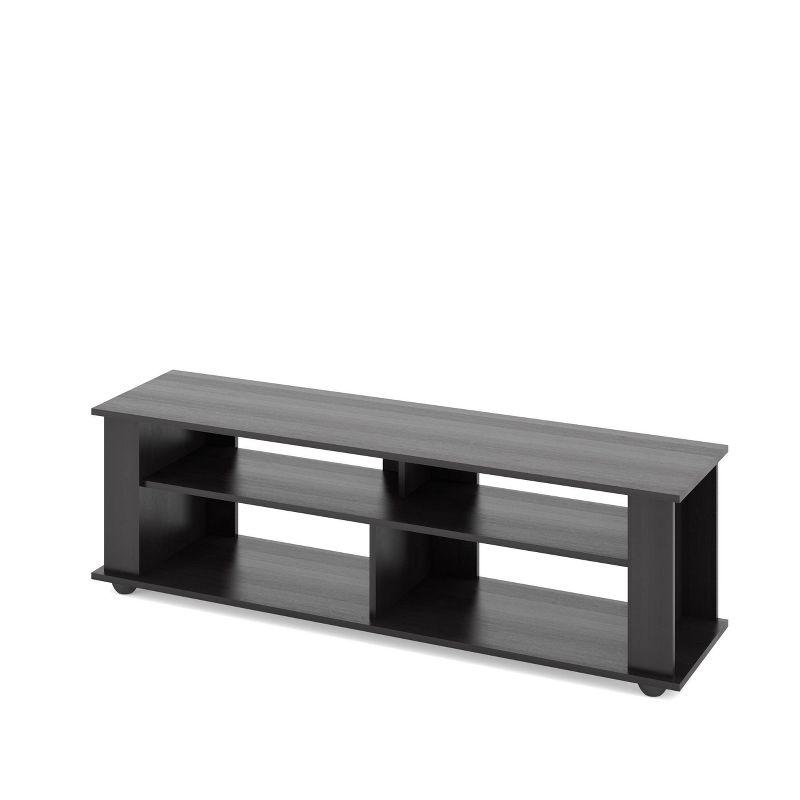 Flat Panel TV Stand for TVs up to 65" CorLiving Ravenwood Black: Contemporary Design, Open Shelving