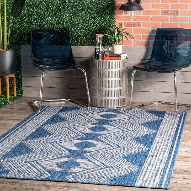 nuLOOM Ranya Geometric Indoor and Outdoor Area Rug for Patio Garden Living Room Bedroom Dining Room Kitchen