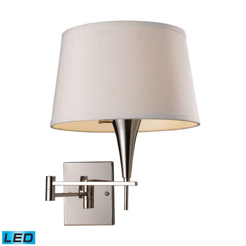 Transitional Polished Chrome Dimmable LED Swingarm Sconce