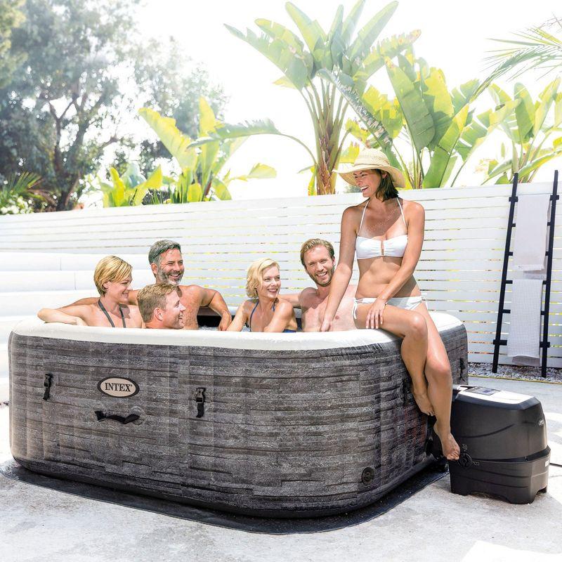 Intex Intex 120 Volt 6 Person - Person 140 - Jet Vinyl Square Inflatable Hot Tub in Gray