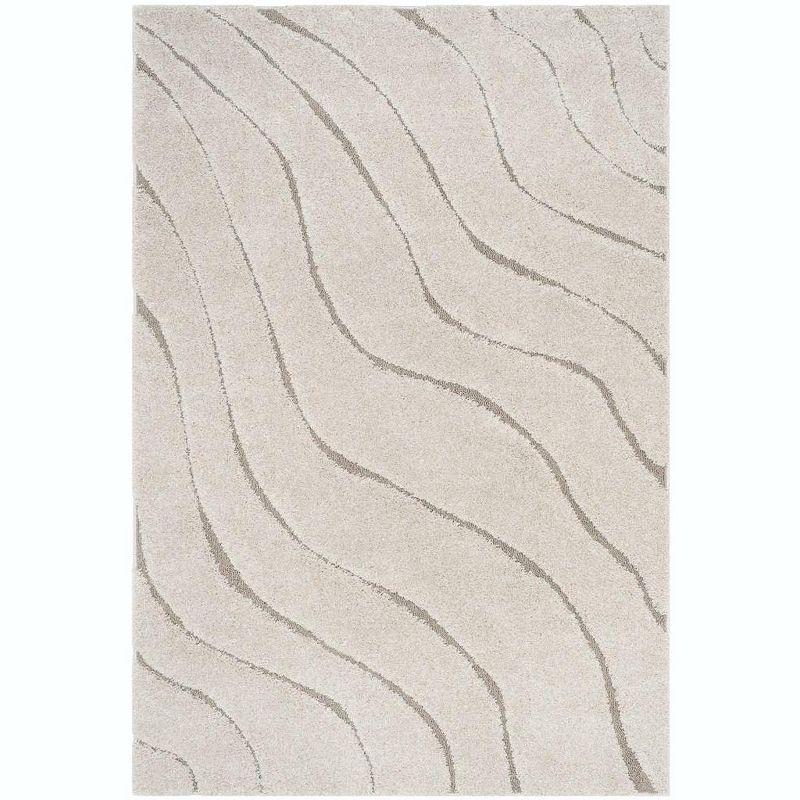 Florida Shag SG472 Power Loomed Indoor Area Rug - Cream/Beige - 5'3"x7'6" - Safavieh