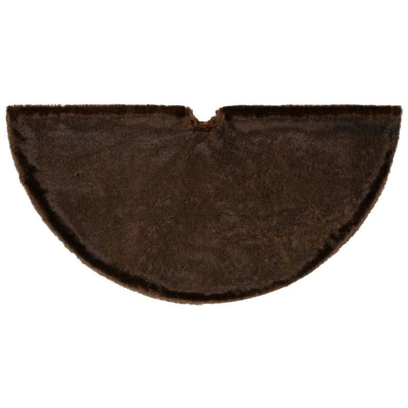 Northlight Mink Faux Fur Christmas Tree Skirt - 48" - Brown