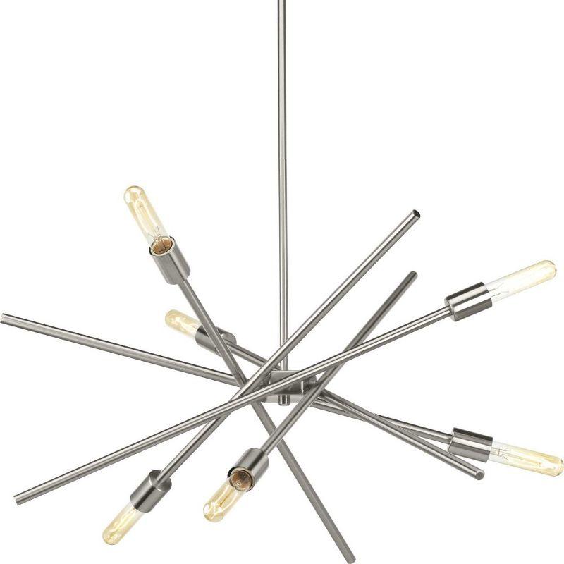 Progress Lighting Astra 6-Light Chandelier, Brushed Nickel, No Shade