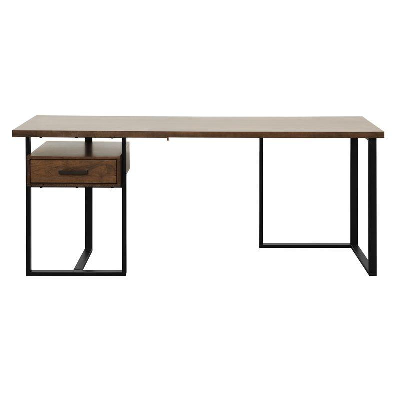 Lexicon Sedley Metal Writing Desk with 1 Cabinet in Walnut and Black