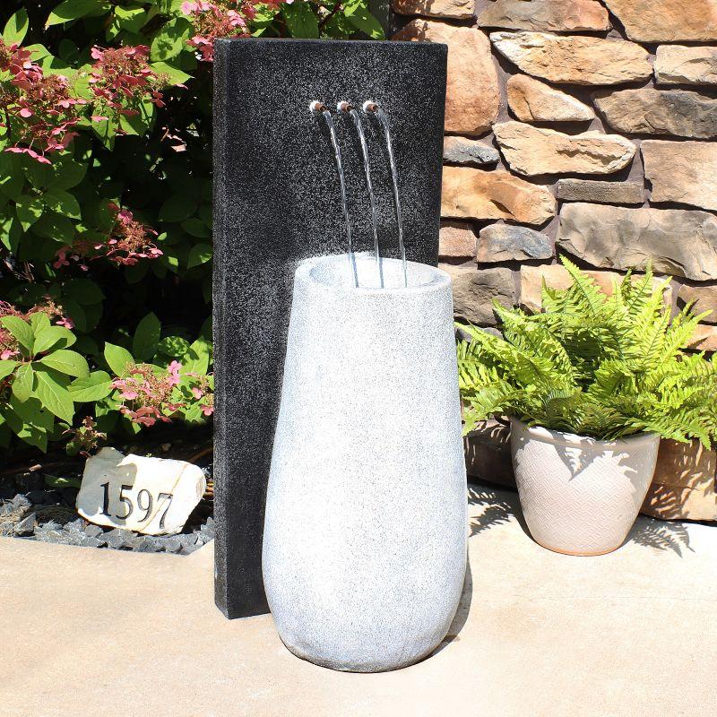 Sunnydaze 35"H Electric Polyresin Three Stream Monterno Outdoor Water Fountain with LED Light