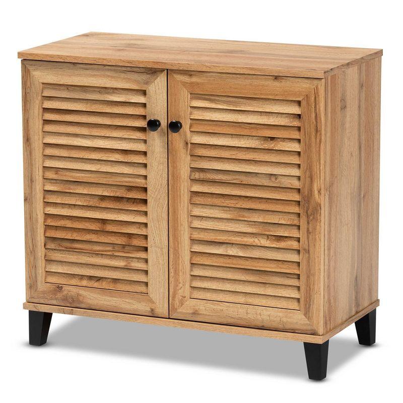 Coolidge Oak Brown Wood 2-Door Shoe Storage Cabinet