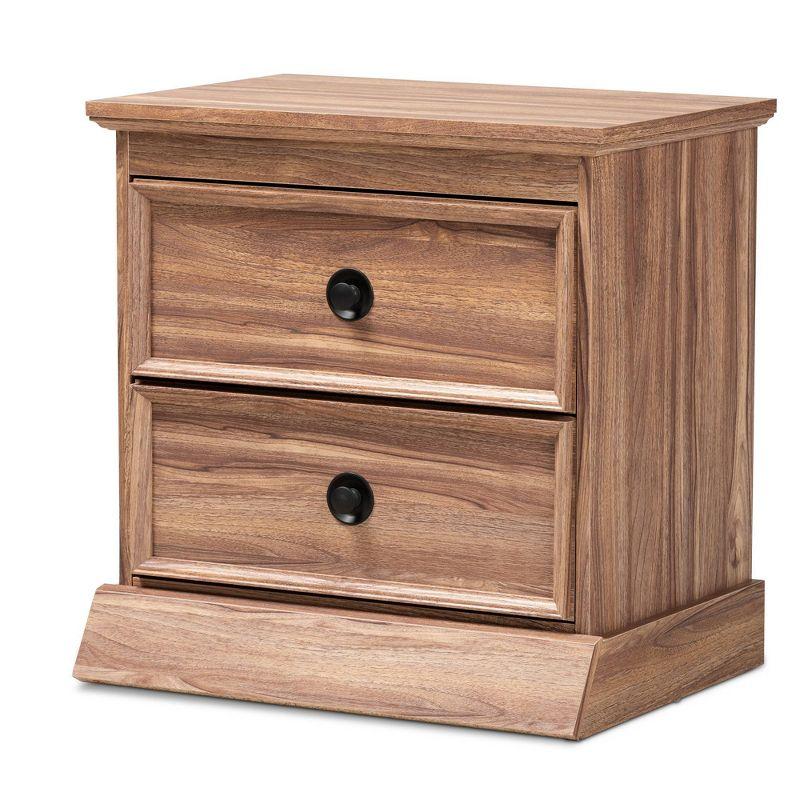 Ryker 24" Oak Finished 2-Drawer Nightstand with Modern Knobs