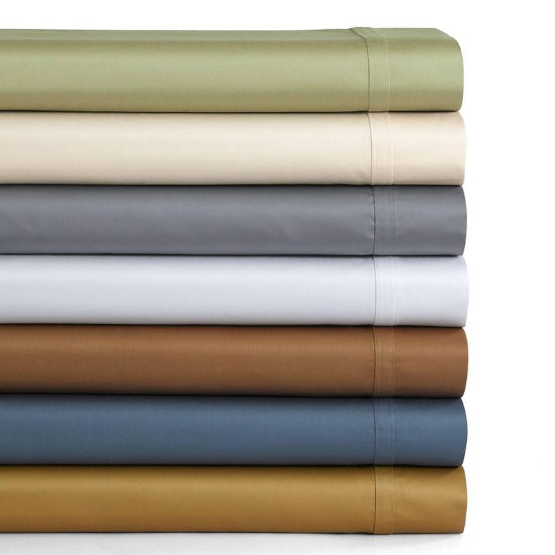 Steel Gray Organic Egyptian Cotton Queen Sheet Set with Deep Pockets