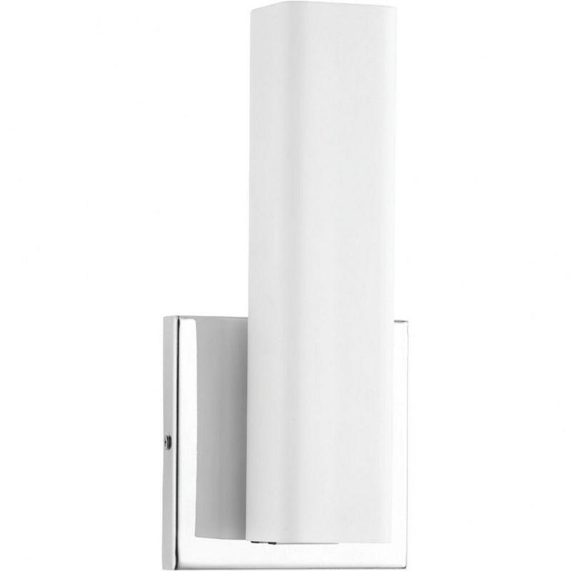 Progress Lighting Beam Collection 1-Light LED Wall Bracket, Steel, Polished Chrome, Opal Glass Shade