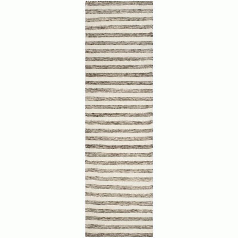 Dhurries DHU575 Hand Woven Flat Weave Runner Rug  Brown / Ivory 2'-6" X 10' - Safavieh.
