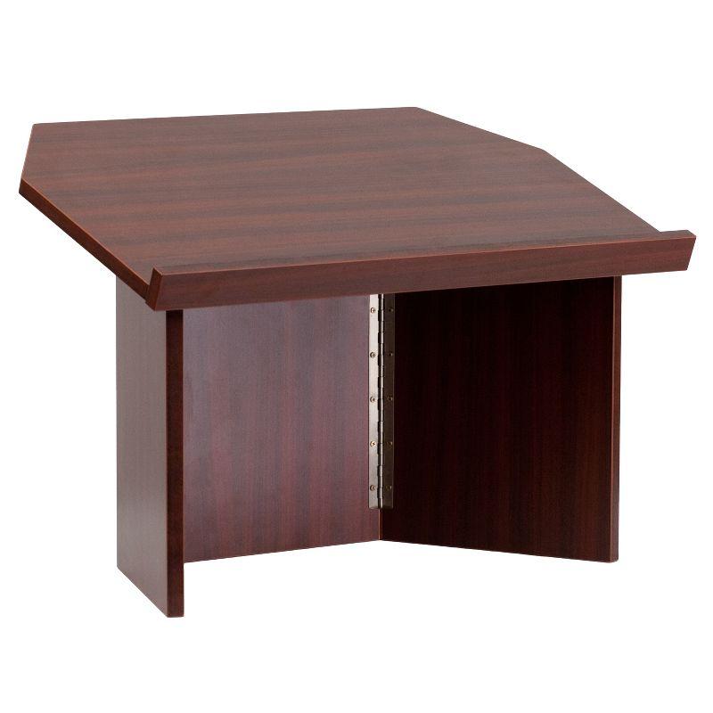 Collette Foldable Tabletop Lectern in Mahogany - Slanted Top with Ledge