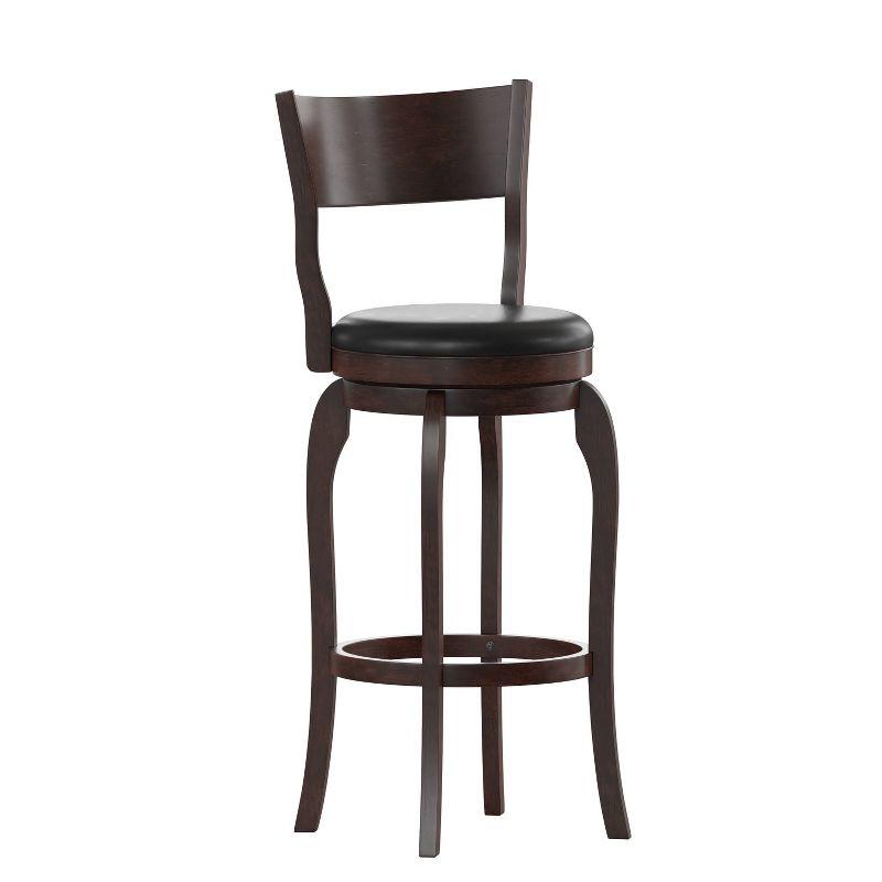 Taylor & Logan Enola Classic Wooden Dining Stool With Bowed Frame And Upholstered Seat