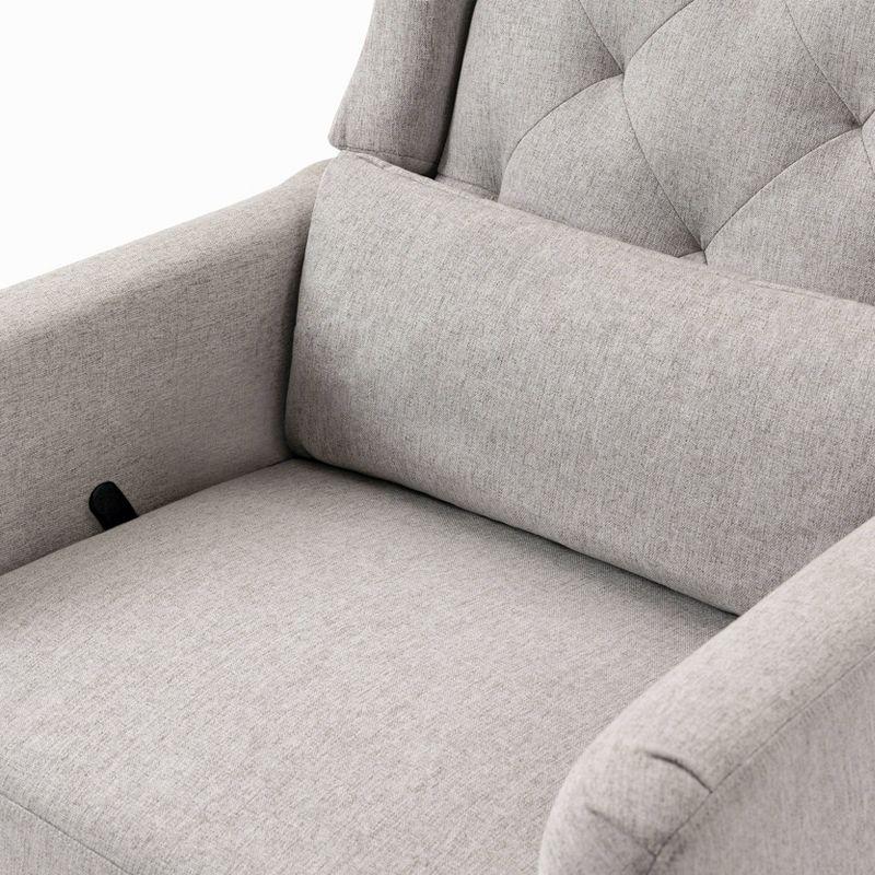 Everly Swivel Reclining Glider in Performance Gray Eco-Weave