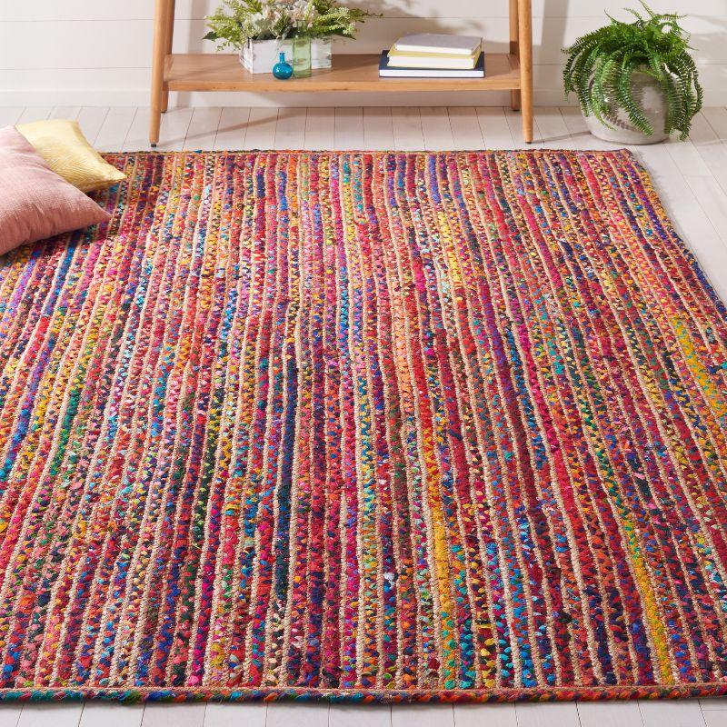 Colorful Braided Cotton Reversible Area Rug, 6' x 9'