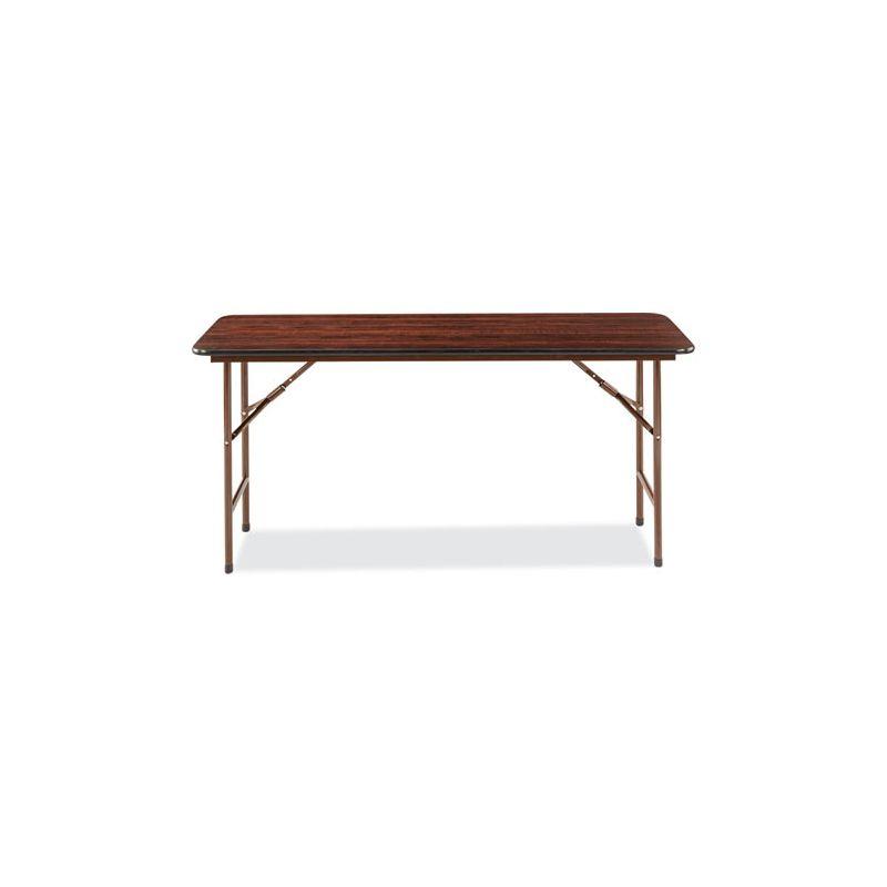 Alera Wood Folding Table, Rectangular, 59.88w x 17.75d x 29.13h, Mahogany