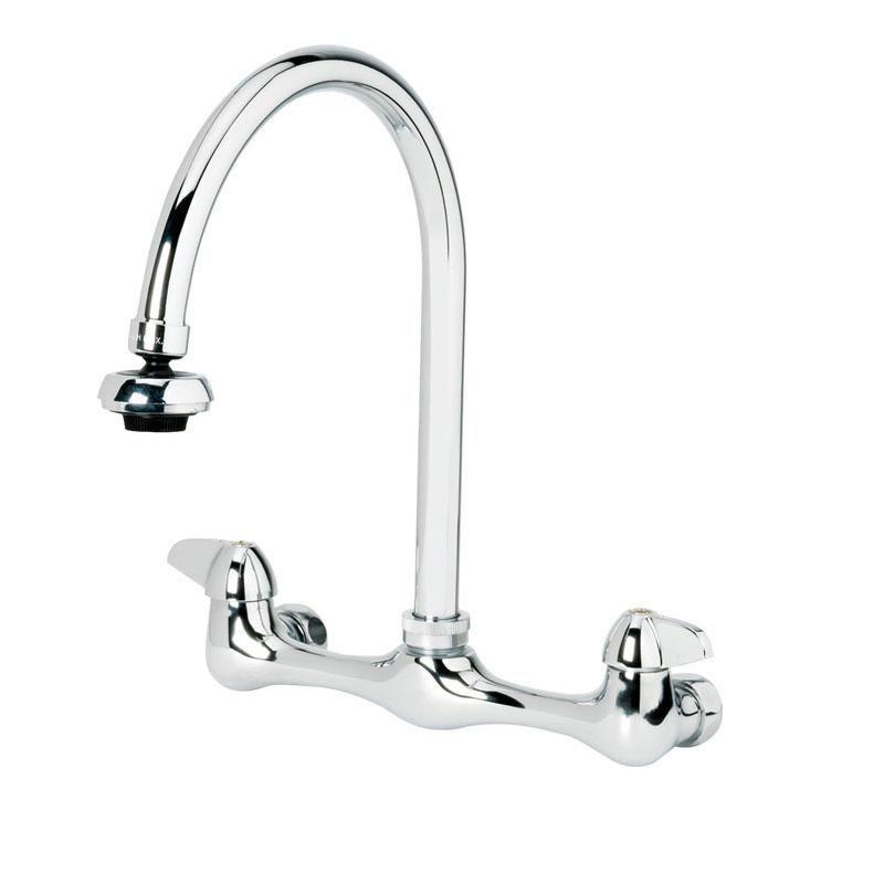 Homewerks Two Handle Chrome Wall Mount Kitchen Faucet