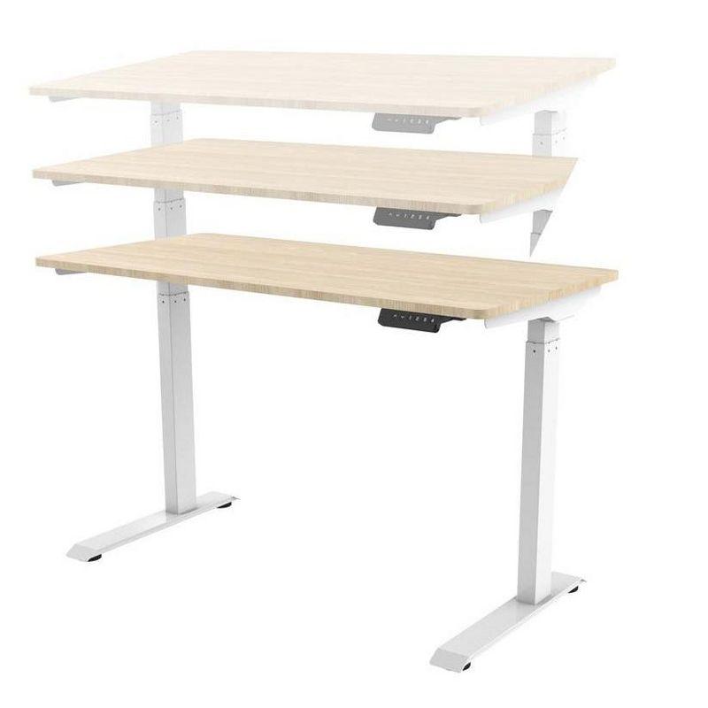 Monoprice WFH Single Motor Height Adjustable Sit-Stand Desk Table with 4 foot Top, White, Laptop Computer Workstation - Workstream Collection