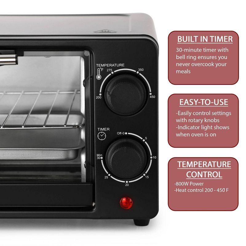 MegaChef 9L Electric Counter Top Toaster Oven in Black