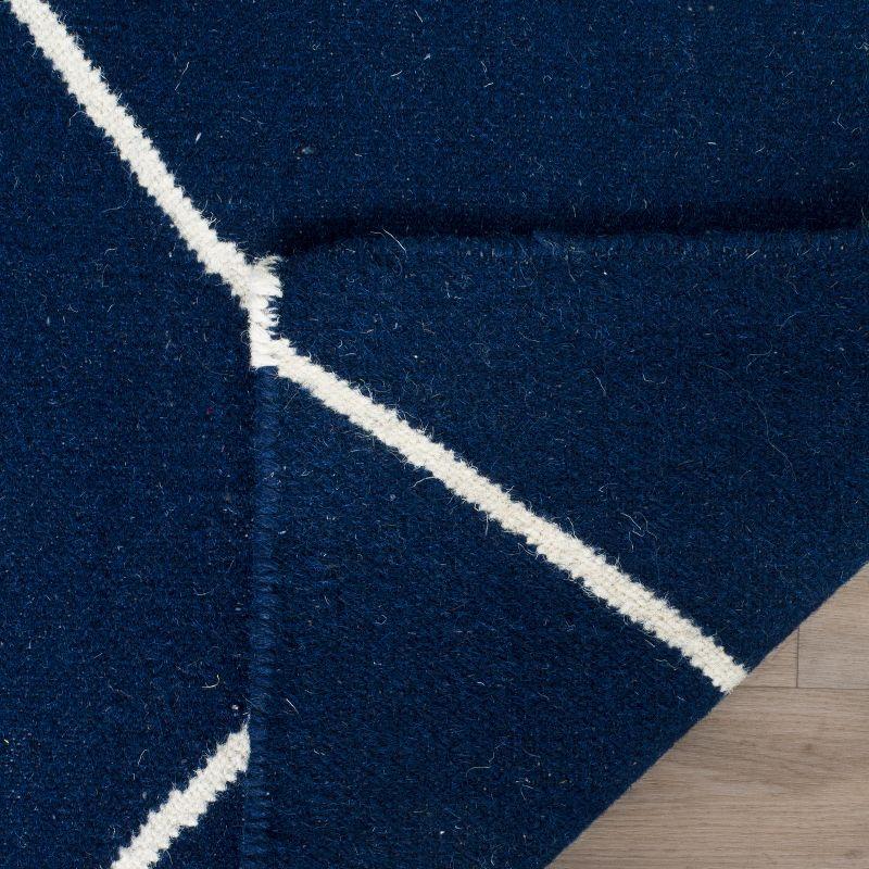 Dhurries DHU635 Hand Woven Area Rug - Navy/Ivory - 8'x10' - Safavieh.