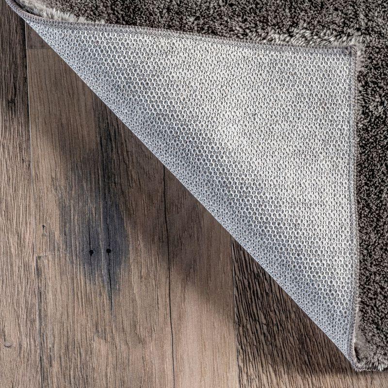 nuLOOM 2' x 3' Cozy Plush SuperiorWash Area Rug, Machine Washable, Non-Slip, Soft Fluffy Shag Carpet for Living Room Bedroom Nursery, Loni Dark Grey