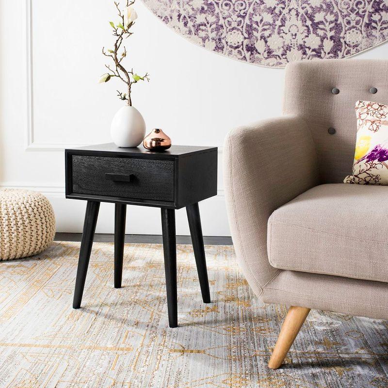 Lyle 1 Drawer Side Table - Black - Safavieh.