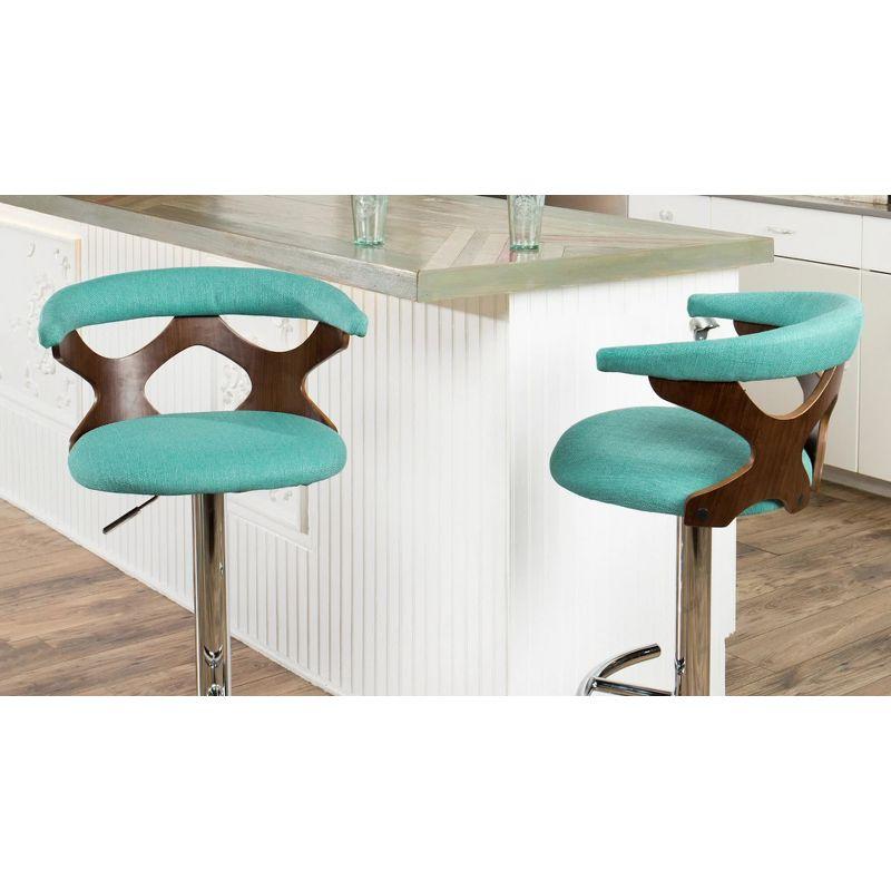 Gardenia Gray Swivel Counter Stools with Chrome Footrest, Set of 2