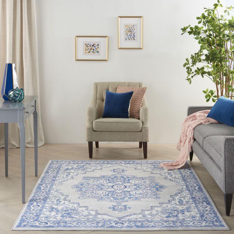 Nourison Whimsicle WHS03 Indoor only Area Rug - Grey Blue 5' x 7'