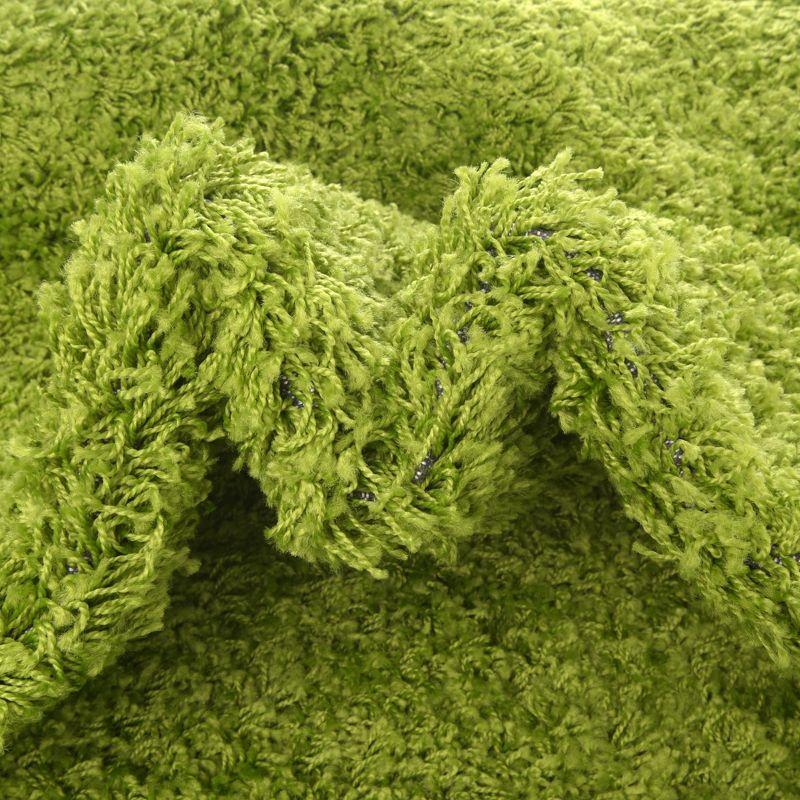 Handmade Green Synthetic Shag Kids' 4' x 6' Rug