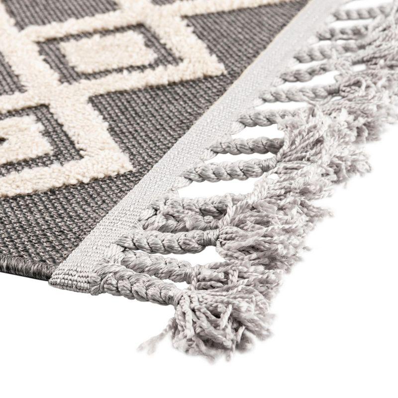 Unique Loom Arlo Collection Area Rug - Lenny (9'  x 12' Rectangle Charcoal/Ivory)