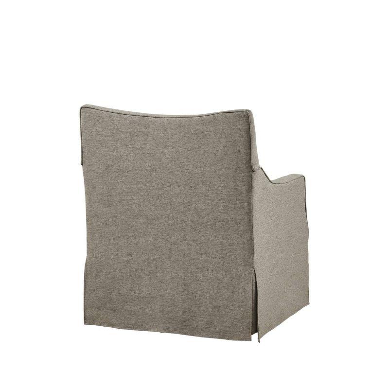 Martha Stewart London Skirted Swivel Chair Tan: Upholstered Polyester, No Assembly Required