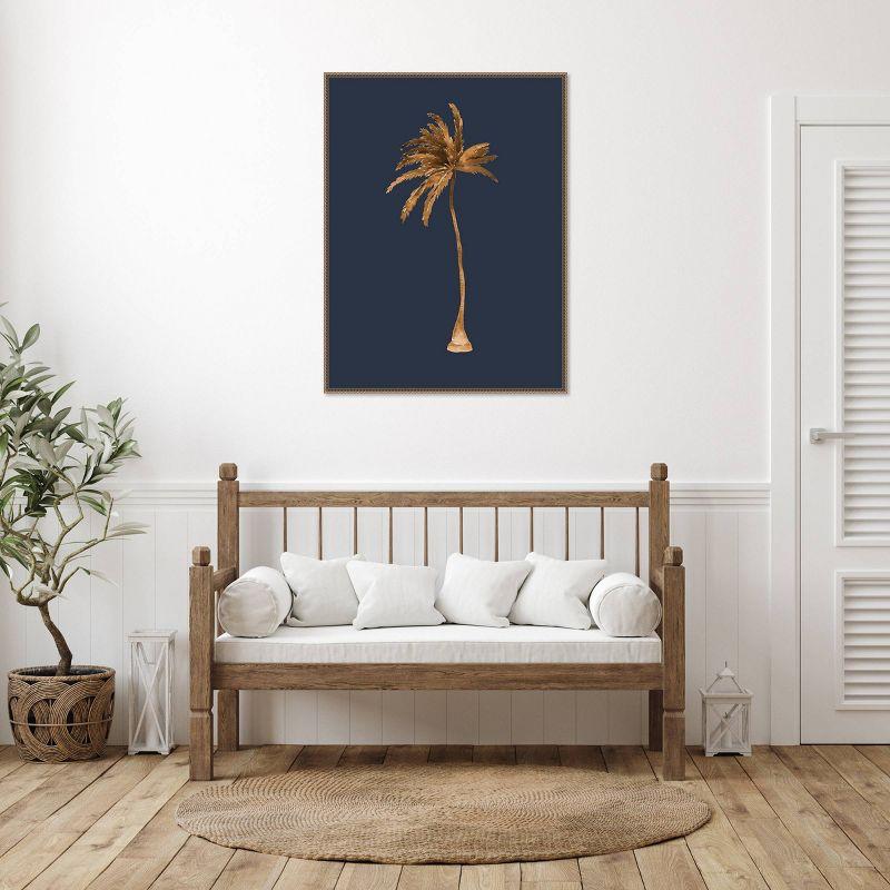 32"x42" Golden Palm IIII by Urban Road Framed Canvas Wall Art Print Bronze - Amanti Art: Coastal Decor, Tropical Ambiance